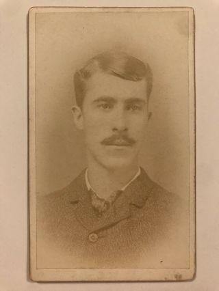 Rare Antique Easthampton Massachusetts Mustache Man Civil War Era Cdv Photo