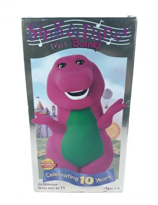 Barney Sing And Dance With Barney (vhs,  1999) Celebrating 10 Years Oop Rare