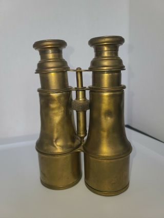 1900s Nautical Brass Binoculars Solid Brass 6.  5 " Antiqued Bronze Finish
