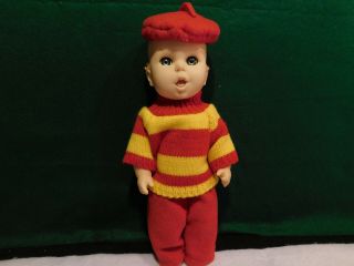 Vintage 1983 Plastic Gerber Baby.  French Outfit.