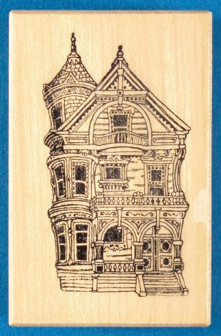 Psx Victorian House Rubber Stamp F - 237 - Rare - Three Story With Turret / Tower