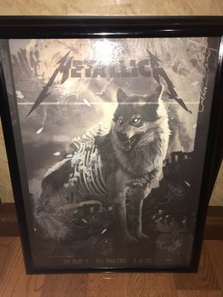 Metallica Vip Poster State College 2018 Limited 10 - 20 - 18 Bryce Jordan Penn Rare
