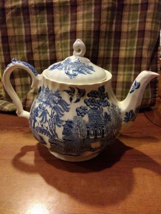 Sadler England Antique China Tea Pot With Lid - Blue Willow China Style