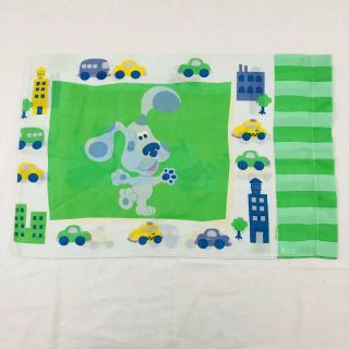 Vintage Blue Clues Twin Single Pillow Case Child Bedding Dog Fabric Craft