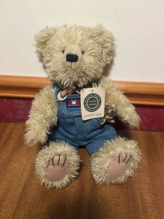Boyds Bears Billy Bob Bruin 912622 14 " W/denim Overalls And 2 Frogs