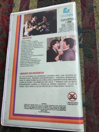 Jovenes Delincuentes VHS Rare Horror Cult Gore Revenge Action Mexi Spanish Htf 3
