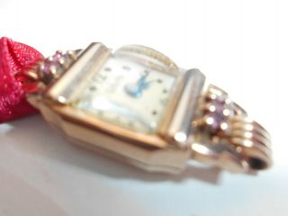 Rare Vintage Tenens Ladies Gold Watch 17 Jewels 10k Rgp Deco Hand Winding Swiss