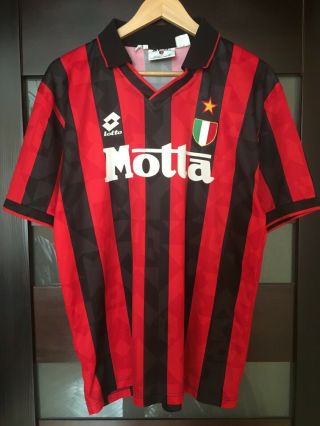 Ac Milan Italy 1993/1994 Home Lotto Football Shirt Jersey Maglia Rare Vintage
