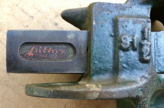 Antique LUTHER No.  91 1/2 Clamp - On Bench Vise 1 5/8 In.  Smooth Faced Jaws 3