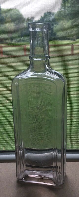 Antique Vintage Cork Top Clear Glass Medicine Bottle