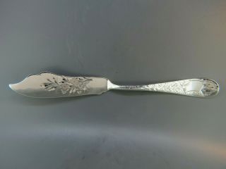 Victorian Bright Cut Floral Sterling Master Butter Knife