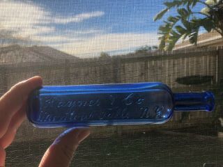 Rare Cobalt Blue Medicine Bottle Haynes & Co Montour Falls N.  Y (york)