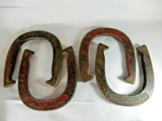 Antique Diamond Double Ringer Horseshoes 2 1/2 Lb.  Set Of 4,  Duluth,  Made In Usa