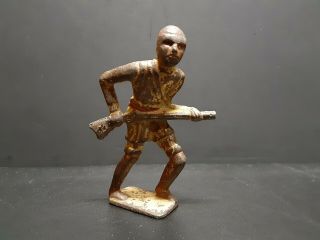 Vintage Metal Toy Rifleman Soldier Antique Tin Lead Barclay Manoil Style