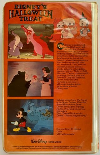 Disney ' s Halloween Treat - Clamshell Case - 1982 VHS RARE Out of Print VHS 2