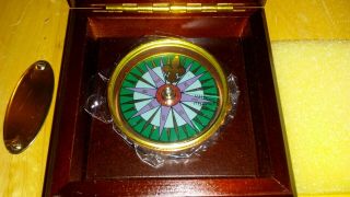 Fleur - De - Lis - S.  Emery Salem Compass - Wood Box - Nos