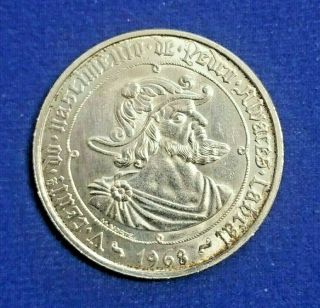 Antique Silver 50 Escudos Coin - 500 Years Of Pedro Álvares Cabral