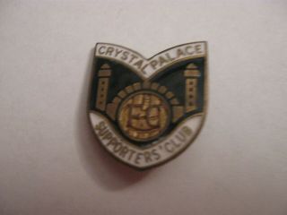 Rare Old Crystal Palace Football Supporters Club Black Brooch Pin Badge