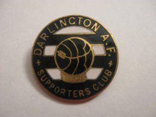 Rare Old Darlington Football Supporters Club Enamel Brooch Pin Badge By Parry