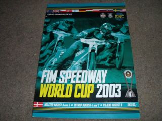 Rare 2003 Speedway World Cup Programme @ Holsted Outrup & Vojens August 2003