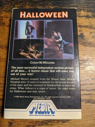 Halloween Media Beta Betamax RARE Not VHS both flaps Horror movie Michael Meyers 2