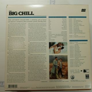 THE BIG CHILL Criterion Laserdisc LD WIDESCREEN FORMAT VERY Rare laser videodisc 2