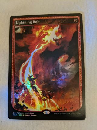 Mtg Foil Lightning Bolt,  Magicfest Cards,  Gp 2019,  Nm,