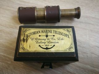 Antique Victorian Theatre Telescope In Wooden Box