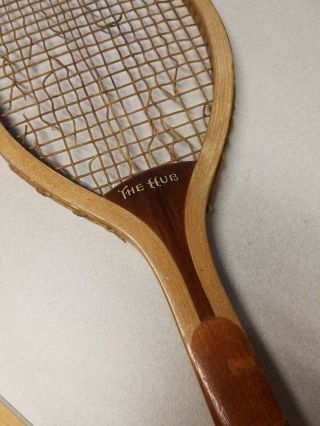 Antique Wright & Ditson " The Hub " Tennis Racquet.  In Usa - Oval Wood Championship