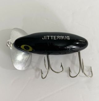 Vintage Fred Arbogast Jitterbug Black Fishing Lure 3” Patent 2207425