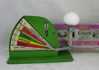 Antique Green " Jiffy Way " Chicken Egg Scale Circa 1940 