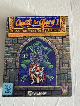 Quest For Glory I:so You Want To Be A Hero Dos Computer Game & Rare