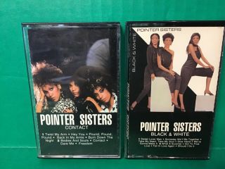 The Pointer Sisters - Contact/black&white - (2) R&b Cassette Tapes,  (rare Oop)
