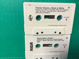 THE POINTER SISTERS - Contact/Black&White - (2) R&B Cassette Tapes,  (Rare OOP) 3
