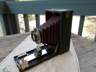 Antique Rochester Optical Co Camera 1905 Red Bellows W Baush & Lomb Lens