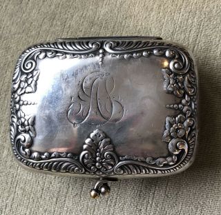 Antique 1903 Victor Silver Co Silver Plated Jewelry - Trinket Box 3 1/2 " X 2 1/2 "