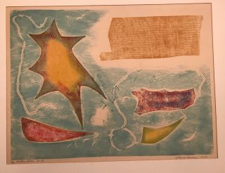 Irving Amen Rare Abstract Signed Dated 1961 Matted Cond.  21” X 27”.