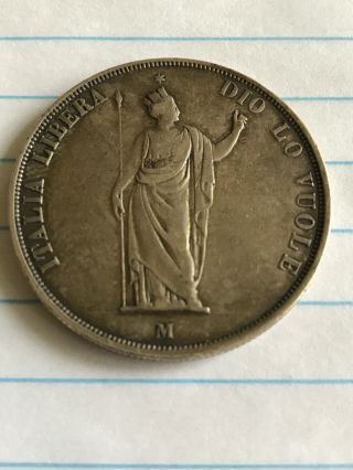 5 Lire 1848 M Italian States Lombardy - Venetia Rare Au Ngc Value 250$