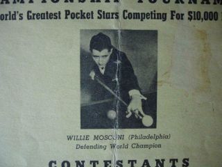 1941 Willie Mosconi World Pocket Billiard Championship Tourn.  Program (rare)