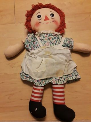 Vintage Knickerbocker Raggedy Ann Doll 16 " Button Eyes
