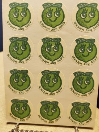 Rare Vintage Ctp Scratch And Sniff Stickers - 1977 - Lime