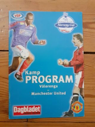Rare Valerenga V Manchester United Pre Season Programme 1998/99 (treble Season)