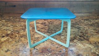 36/7 Vintage Barbie Dream House Blue Dining Room Table With Blue Legs