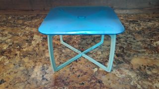 36/7 Vintage Barbie Dream House Blue Dining Room Table with blue legs 2