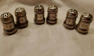 Antique Sterling Silver Weidlich Sterling Spoon Co.  Salt & Pepper Shakers 7714