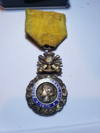 Antique 1870 French Military Medal Valeur Et Discipline