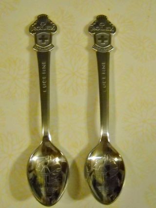2 Rolex Lucerne Bucherer Of Switzerland Souvenir Spoons