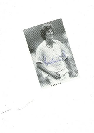 Sgd Rare B/w Postcard Bob Willis Warks Ccc & England