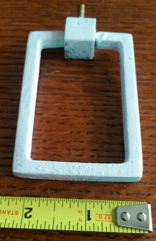 Vintage Shabby Painted Brass Mid Century Modern Knocker Style Drawer Pull Handle