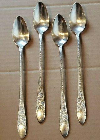 National Silver Co A1 Roses And Leaf Ice Tea Spoons